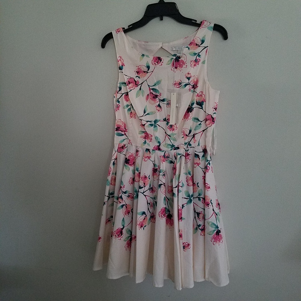LC LAUREN CONDRAD PRINTED FIT & FLARE DRESS
